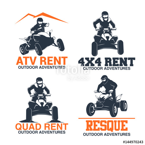 500x500 Set Of Atv Labels, Badges And Design Elements Stock Image