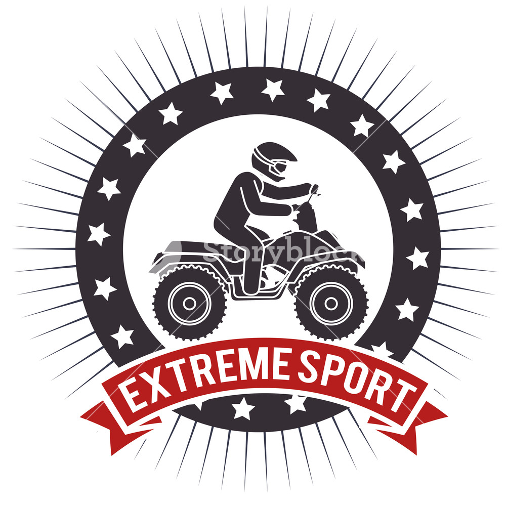 1000x1000 Atv Extreme Sport Label Design Vector Illustration Royalty