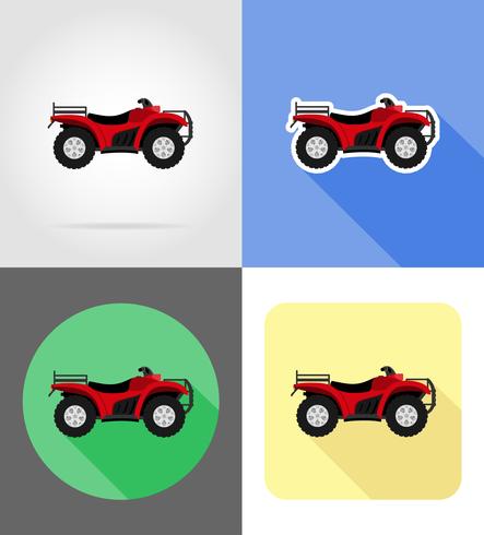 443x490 Atv Motorcycle On Four Wheels Off Roads Flat Icons Vector