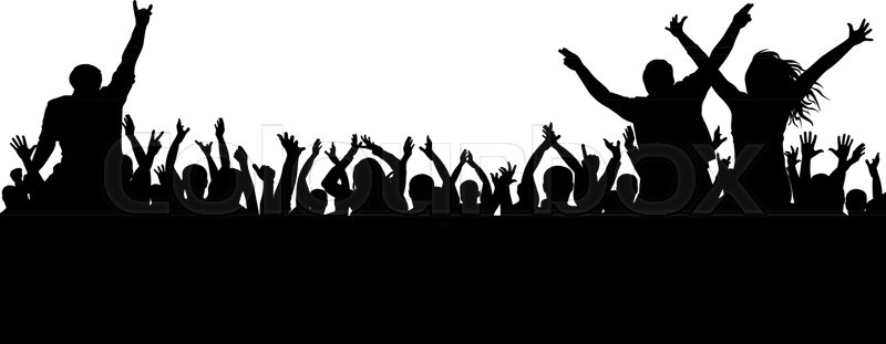 800x311 Cheerful Crowd Silhouette Party Stock Vector Colourbox