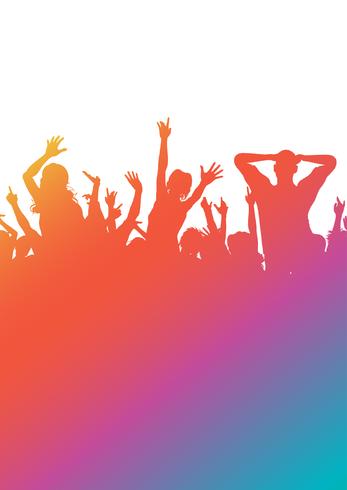 347x490 Colourful Gradient Party Audience Silhouette