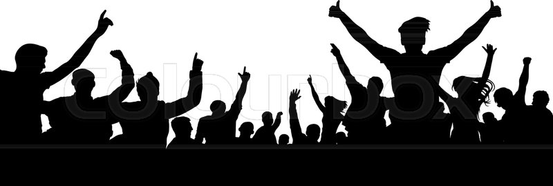 800x269 Crowd Of Cheer Silhouette People Stock Vector Colourbox