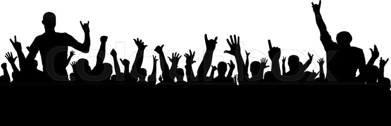 800x258 Rock Concert Silhouette A Crowd Of Stock Vector Colourbox