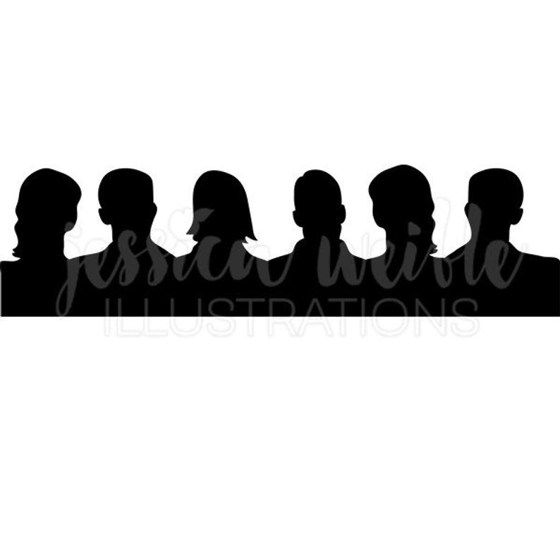 794x794 Audience Silhouette Digital Clipart Crowd Clip Art Audience Etsy