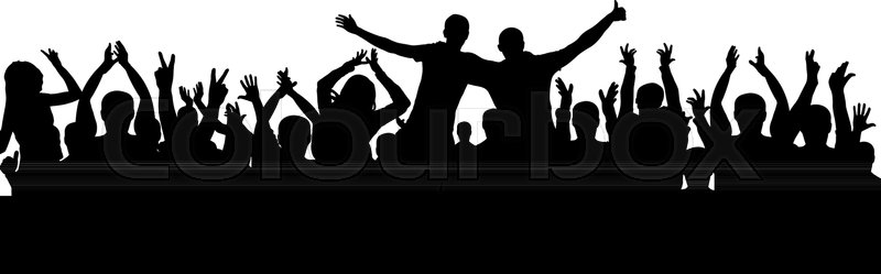 800x249 Crowd Of People Applauding Silhouette Stock Vector Colourbox