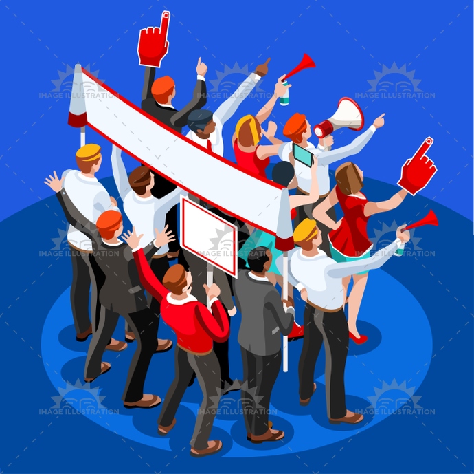 690x689 Election Infographic Theatre Audience Vector Isometric People