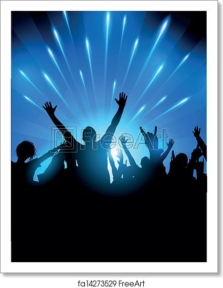 450x580 Free Art Print Of Concert Audience Vector A Crowd Of People