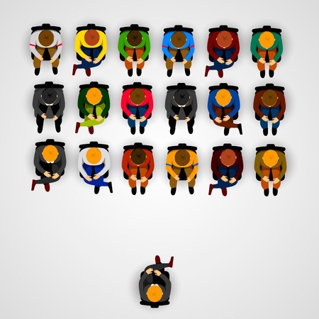 450x450 People Sitting In Chairs On Audience Vector Illustration