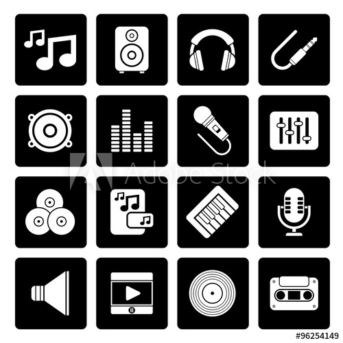 Black Music, Sound And Audio Icons 500x500 Black Music, Sound And Audio Icons