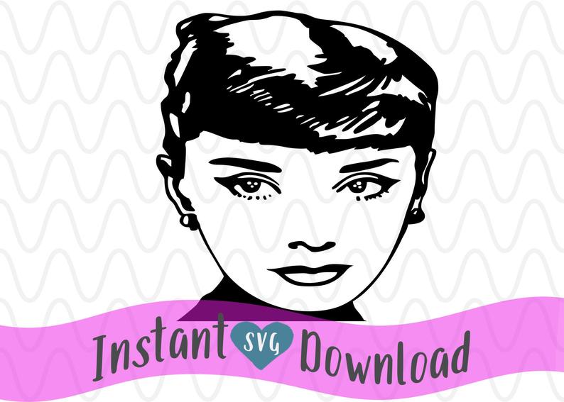 794x567 Audrey Hepburn Vector Cricut Silhouette Circles Dots Cut Etsy