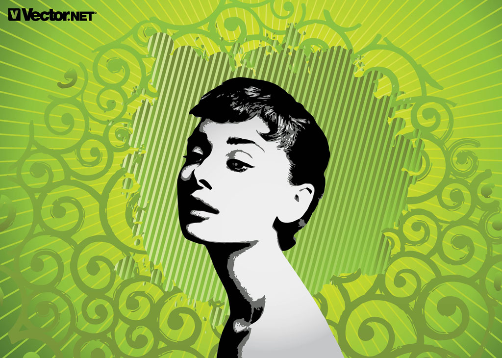1024x730 Audrey Hepburn Vector Vector Art Graphics