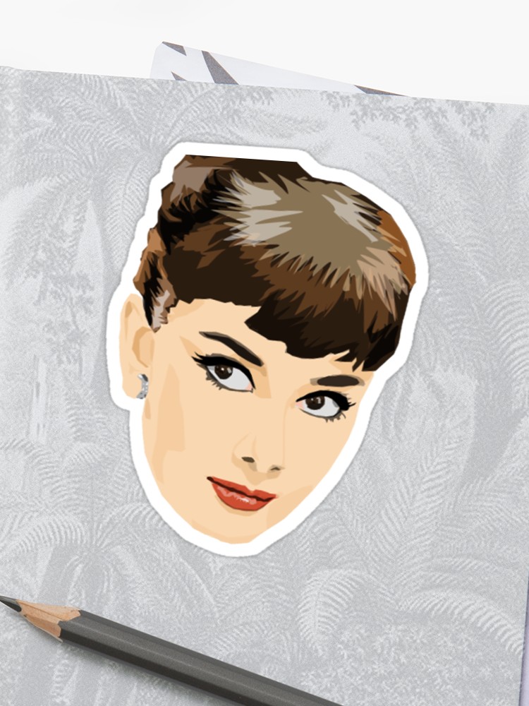 Audrey Hepburn Vector Sticker 750x1000 Audrey Hepburn Vector Sticker