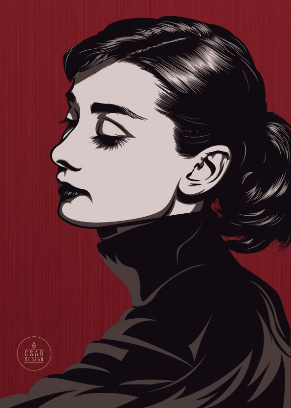 Audrey Hepburn On Behance 595x836 Audrey Hepburn On Behance