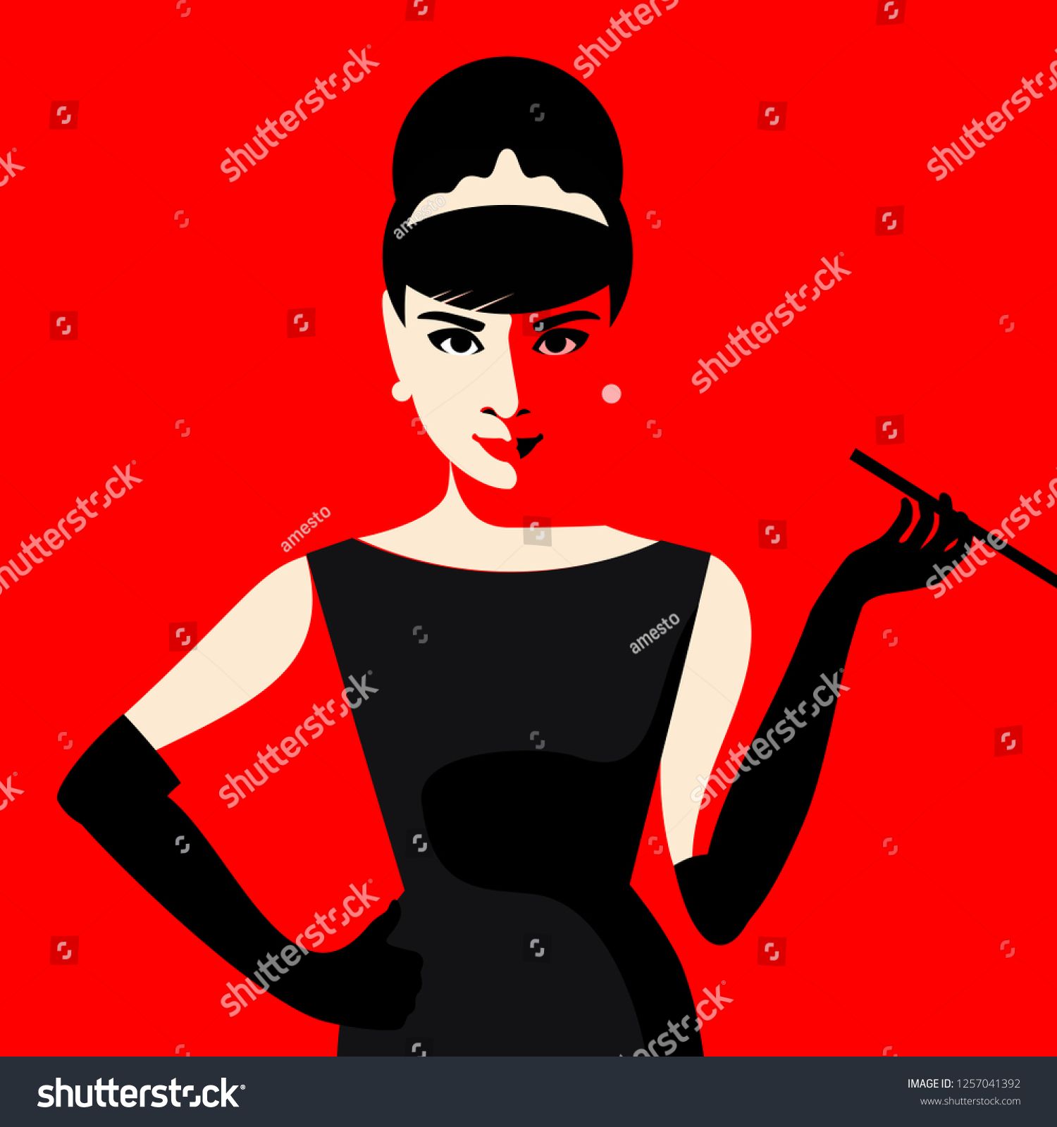 Cartoon Audrey Hepburn Vector Illustration December 1500x1600 Cartoon Audrey Hepburn Vector Illustration December