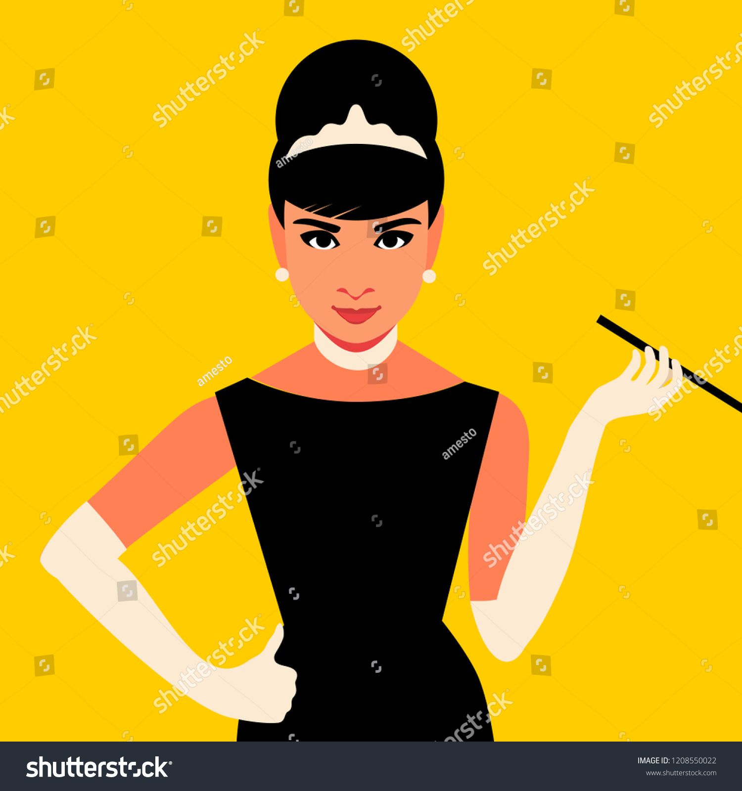 Cartoon Audrey Hepburn Vector Illustration Editorial Use Only 1500x1600 Cartoon Audrey Hepburn Vector Illustration Editorial Use Only