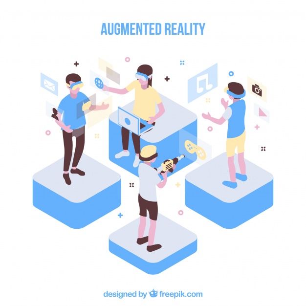 626x626 Augmented Reality Background In Isometric Style Free Vector Blog