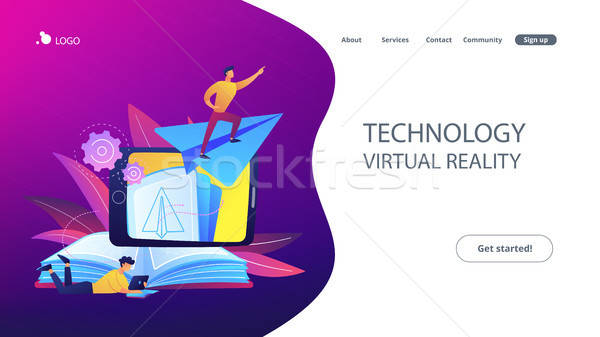 600x337 Augmented Reality Books Concept Vector Illustration Vector