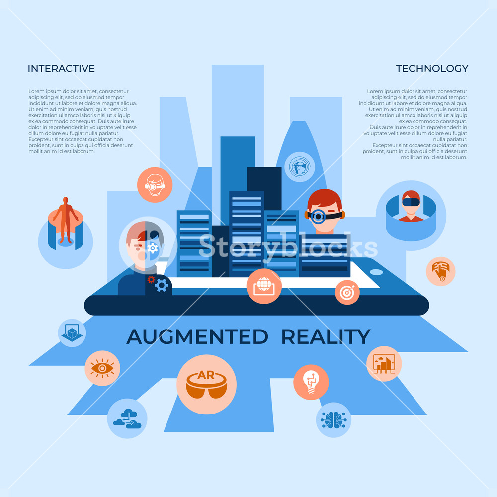 1000x1000 Augmented Reality Technology Icons Infographics Collection