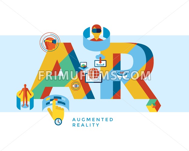 623x498 Digital Vector Augmented And Virtual Reality Icons Set