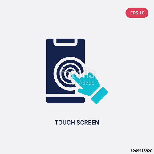 500x500 Two Color Touch Screen Vector Icon From Augmented Reality Concept