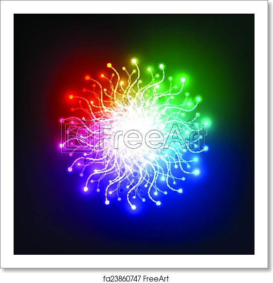 561x581 Free Art Print Of Abstract Aura Light Network Tech, Vector