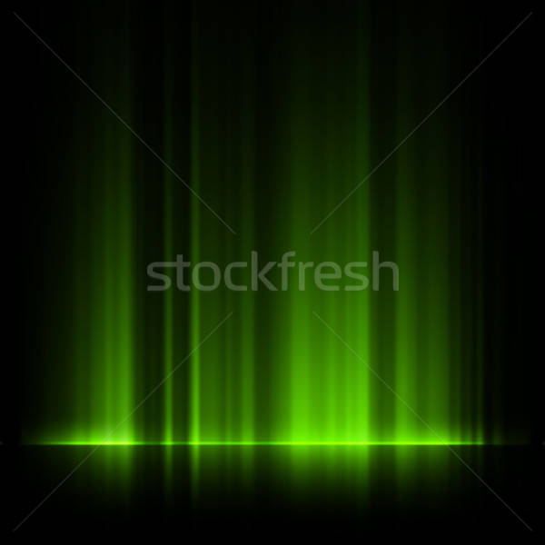 600x600 Green Northern Lights, Aurora Borealis Vector Illustration