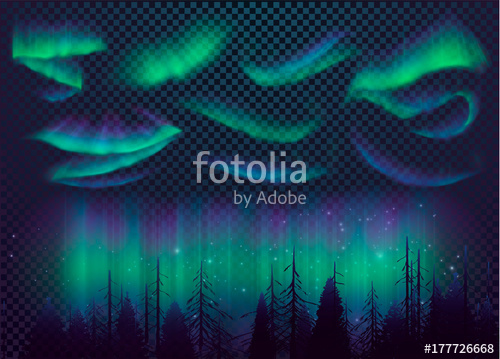 500x359 Night Sky, Aurora Borealis, Northern Lights Effect, Realistic