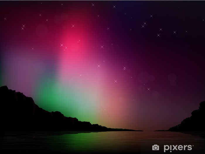 700x525 Vector Aurora Borealis Wall Mural
