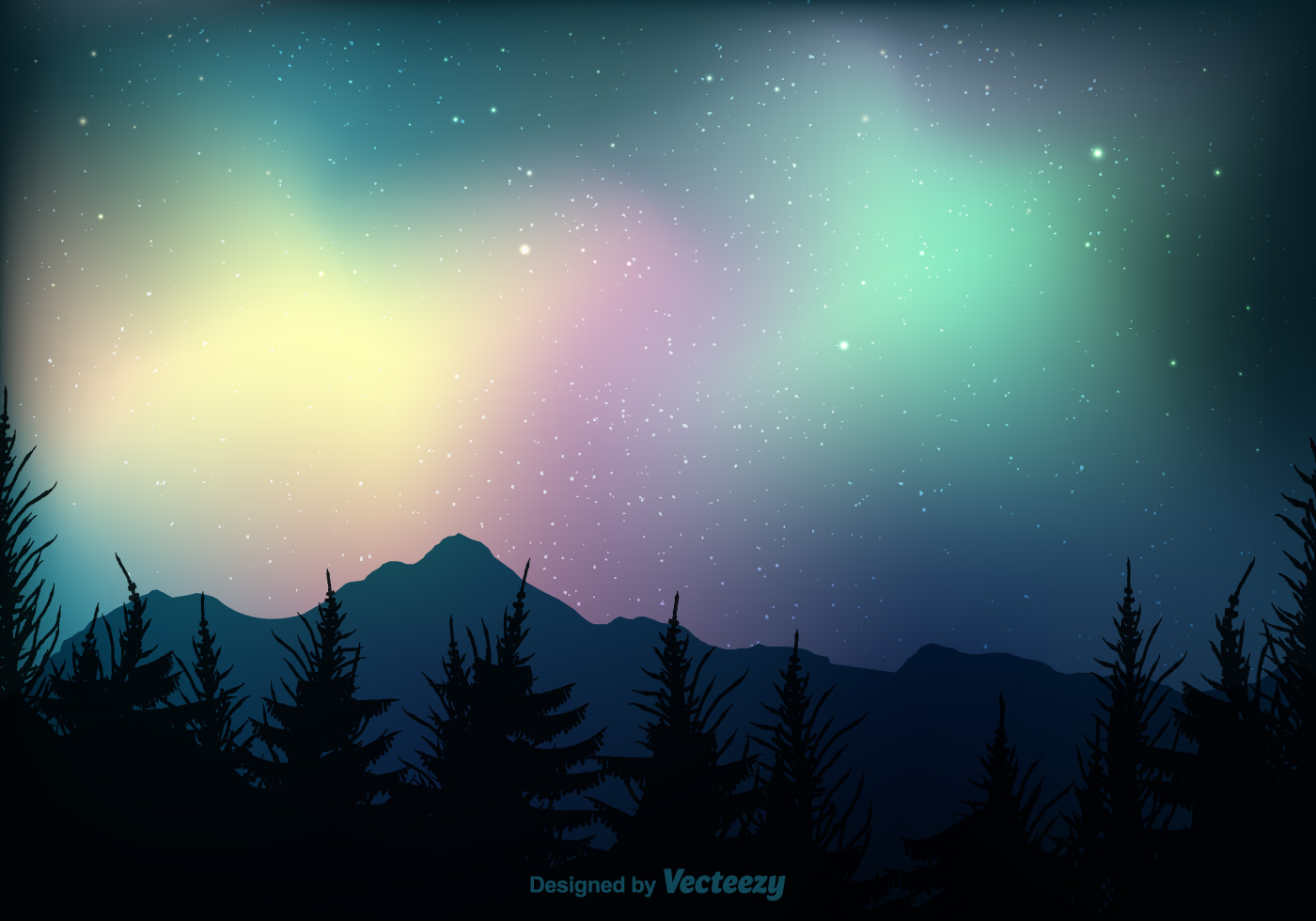 1400x980 Aurora Borealis Free Vector Art