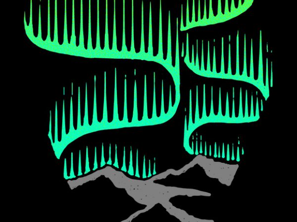 600x450 Aurora Borealis T Shirt Vector