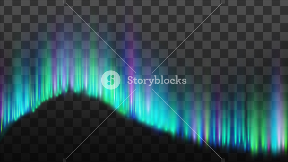 1000x563 Northern Aurora Lights Strips Borealis Vector Royalty Free Stock