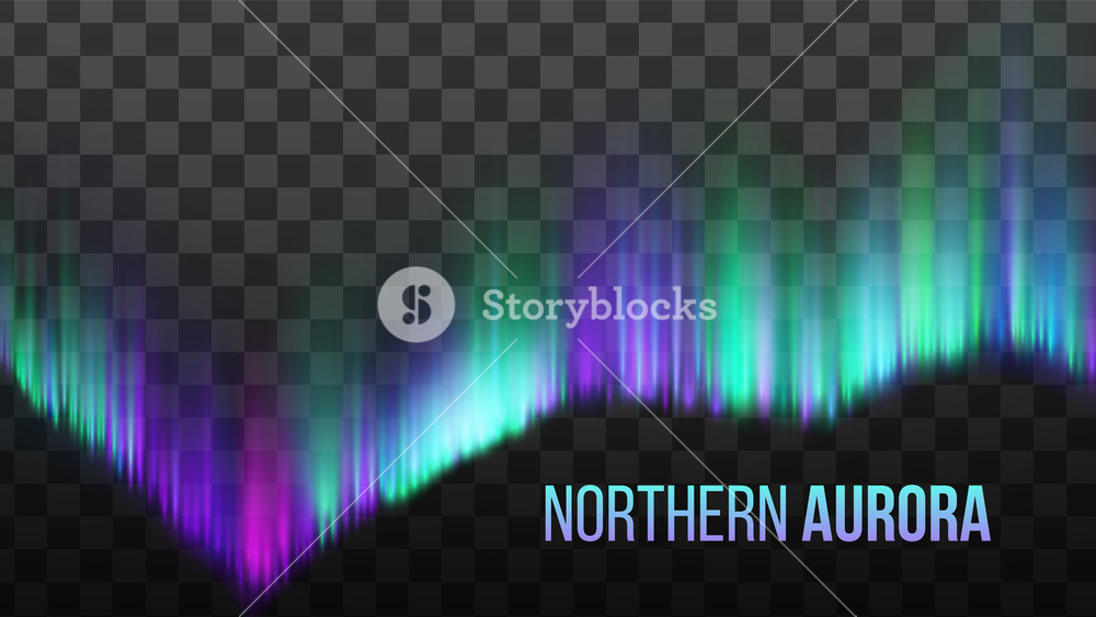 1000x563 Realistic Northern Aurora Atmosphere Light Vector Royalty Free
