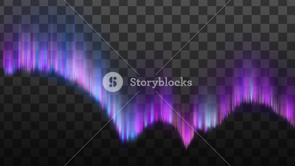 1000x563 Realistic Northern Polaris Aurora Light Vector Royalty Free Stock