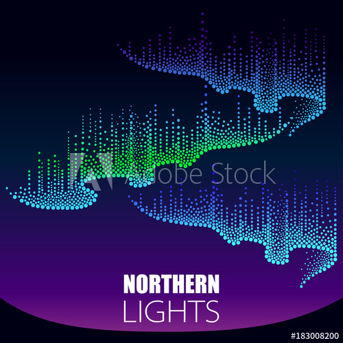 500x500 Vector Dotted Swirls Of Color Northern Or Polar Light On The Polar