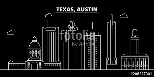 500x250 Austin Silhouette Skyline Usa