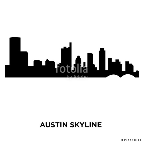 500x500 Austin Skyline Silhouette On White Background, Vector Illustration