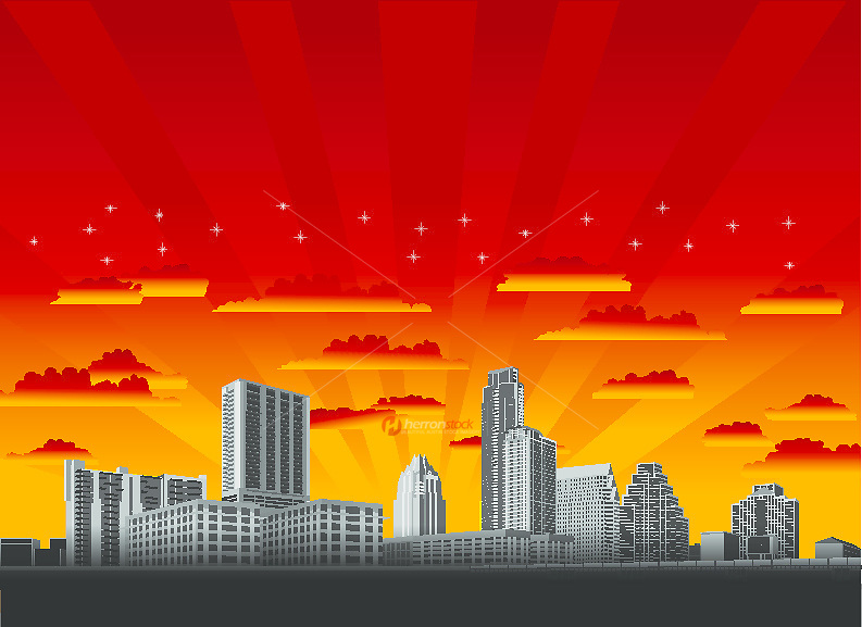 793x577 New Austin Skyline Vector Graphic Illustration