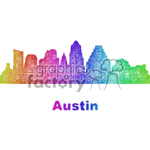 300x300 City Skyline Vector Clipart Usa Austin Clipart Royalty Free