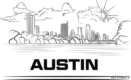 500x304 Austin Texas Skyline Vector Illustration