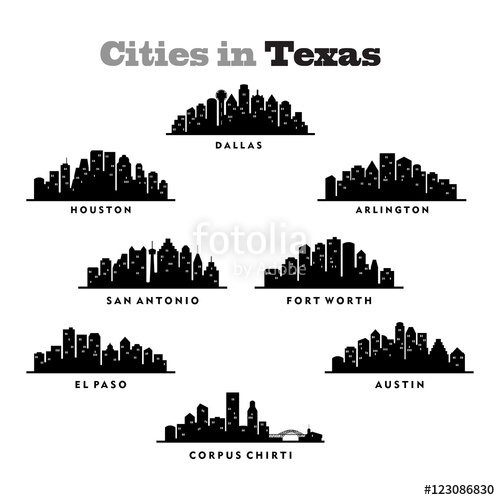 500x500 City Skyline Cityscape Of Cities In Texas