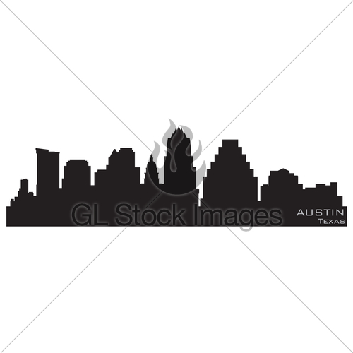 500x500 Austin, Texas Skyline Detailed Vector Silhouette Gl Stock Images