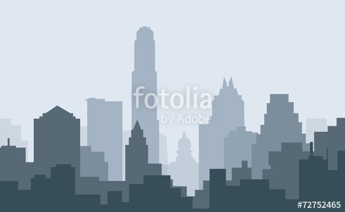 500x307 Austin Texas Morning Skyline Vector Stock Image And Royalty Free