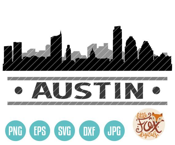 570x475 Vector Austin Texas Tx Usa Skyline City East Etsy