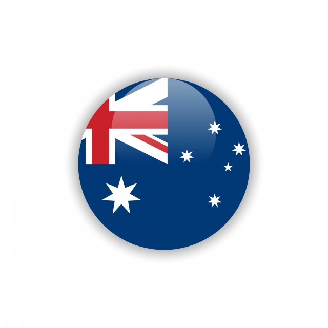 640x640 Button Australia Flag Vector Template Design, Flag, Australia