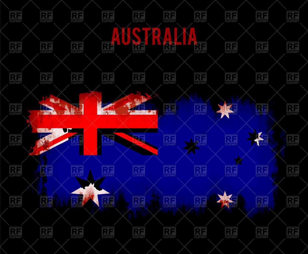 1200x988 Grunge Australian Flag On Dark Background Vector Image Of Flags