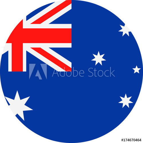 500x500 Australia Flag Vector Round Flat Icon