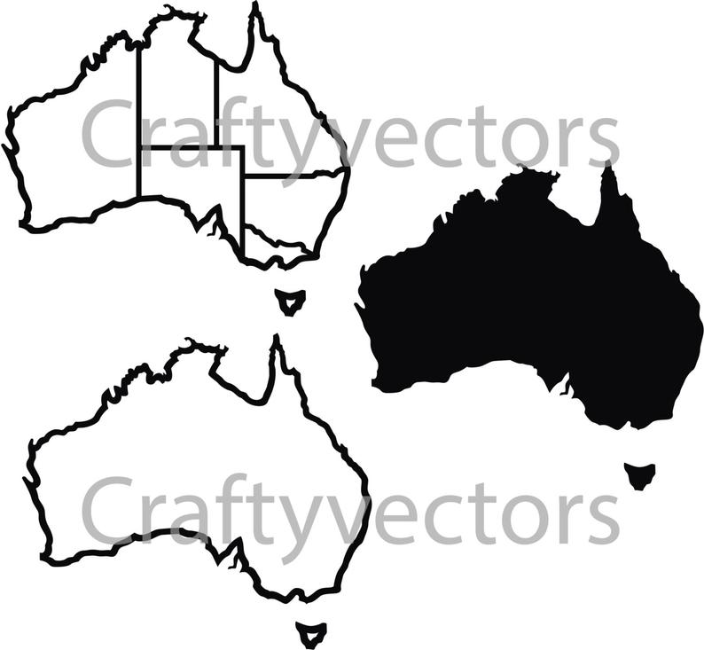 794x733 Australia Map Vector Etsy