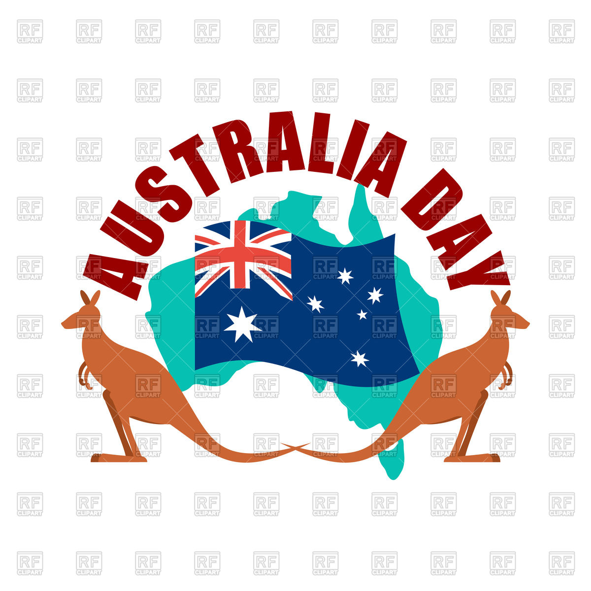1200x1200 Australia Day Emblem Kangaroo And Australian Flag And Map Vector