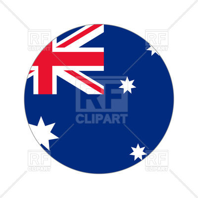 400x400 Round Icon Of Australia Flag On White Background Vector Image