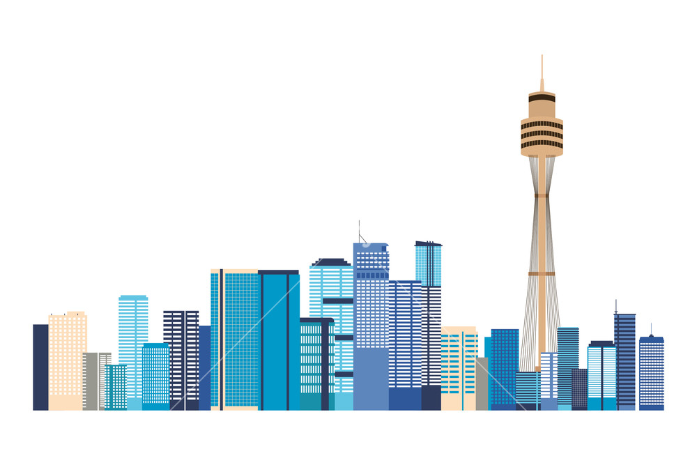 1000x667 Australia City Buildings Landmark Panorama Vector Illustration